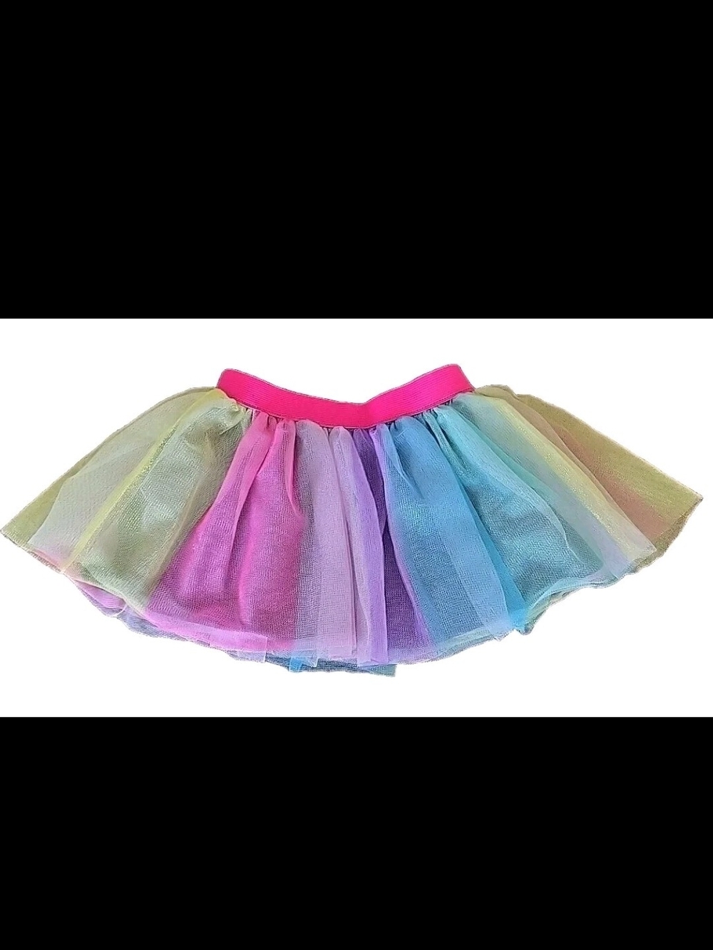 Disney Junior Pastel Rainbow Tulle Dance Skirt with Pink Waistband Size 12 Month